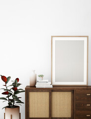 frame on the cabinet,3d illustration,3d rendering 