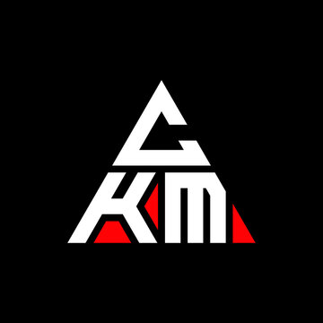 CKM triangle letter logo design with triangle shape. CKM triangle logo design monogram. CKM triangle vector logo template with red color. CKM triangular logo Simple, Elegant, and Luxurious Logo. CKM 