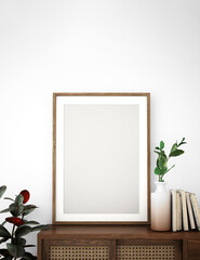Fototapeta na wymiar frame on the cabinet,3d illustration,3d rendering 