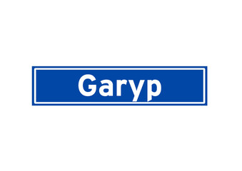 Garyp isolated Dutch place name sign. City sign from the Netherlands.