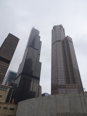 Fototapeta na wymiar Downtown Chicago skyscrapers 