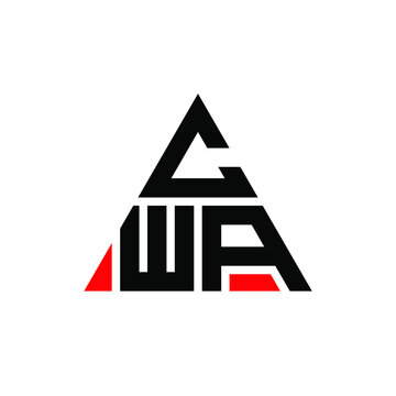 CWA triangle letter logo design with triangle shape. CWA triangle logo design monogram. CWA triangle vector logo template with red color. CWA triangular logo Simple, Elegant, and Luxurious Logo. CWA 