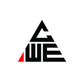 CWE triangle letter logo design with triangle shape. CWE triangle logo design monogram. CWE triangle vector logo template with red color. CWE triangular logo Simple, Elegant, and Luxurious Logo. CWE 