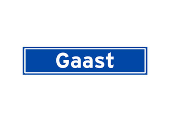 Gaast isolated Dutch place name sign. City sign from the Netherlands.