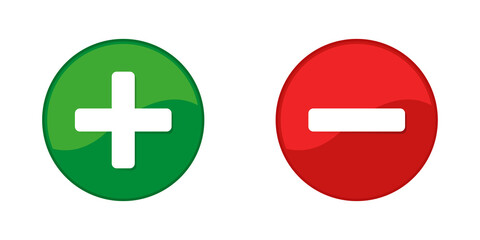 Fototapeta premium Plus and minus. Illustration. Web design