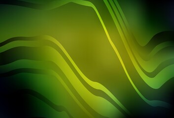 Dark Green, Yellow vector background with wry lines.