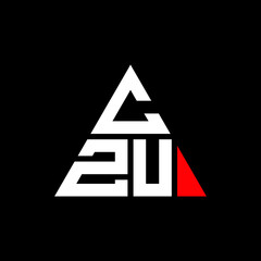 CZU triangle letter logo design with triangle shape. CZU triangle logo design monogram. CZU triangle vector logo template with red color. CZU triangular logo Simple, Elegant, and Luxurious Logo. CZU  - obrazy, fototapety, plakaty