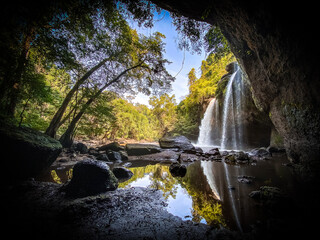 Haew Suwat Waterfall in Khao Yai National Park in Nakhon Ratchasima, Thailand