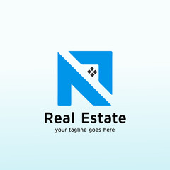 Real Estate services sector logo design letter N