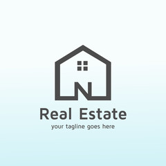 Real Estate services sector logo design letter N