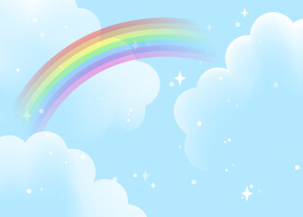 青空と虹の背景