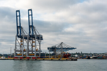 Cargo harbor in Auckland