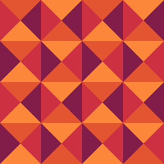 Obraz premium Seamless pattern. Ethnic ornament. Triangles background. Tribal wallpaper. Ethnical image. Triangle shapes motif. Ancient mosaic. Digital paper. Folk web design. Textile print backdrop. Vector artwork