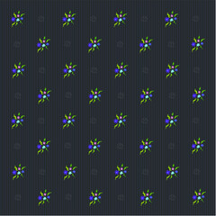 Floral pattern on a black striped background