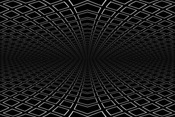 Abstract architectural black background. Diminishing perspective.