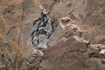 A Closeup of the Rock Face Near Buffalo Bill Reservoir Dam