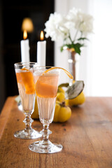 Quitte trifft Champagner