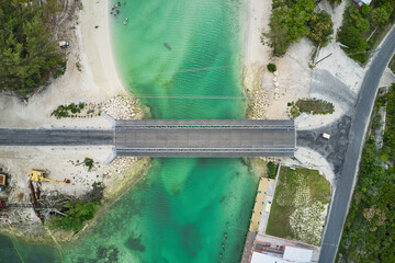 Aerial View of Bridge over Water