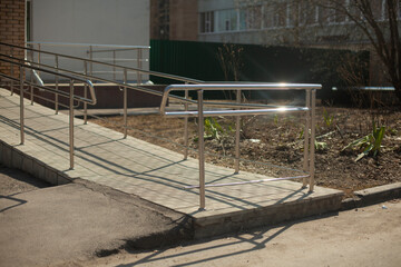 Handrails for people with limited mobility. Wheelchair access.