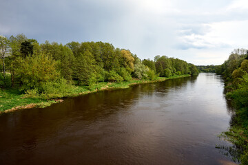 deciduous forest and the wide-spread Warta River
