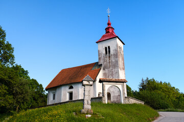 Fototapeta na wymiar Saint Florijan church on Tehovec hill