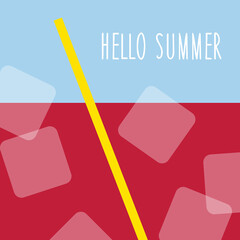 Flat vector illustration. Summer time, background patterns on the theme of summer