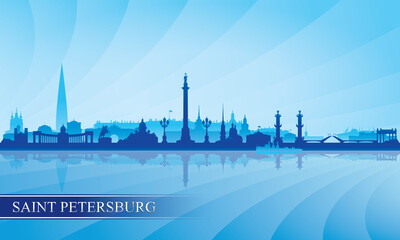 Saint Petersburg city skyline silhouette background