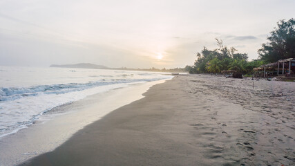 Enjoying the sunrise in the beach in Tela Honduras