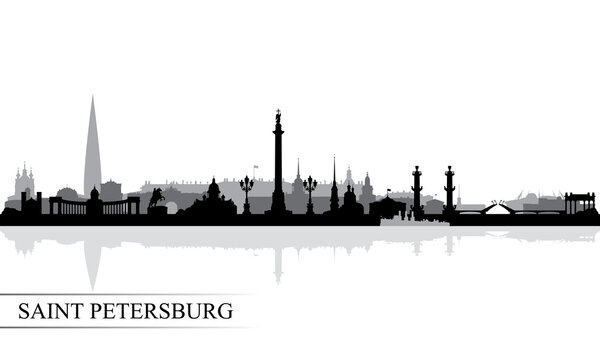 Saint Petersburg city skyline silhouette background