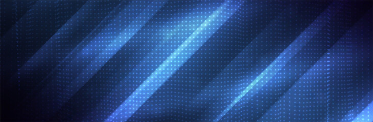 Futuristic blue background. 3d dot pattern. Technology vector illustration