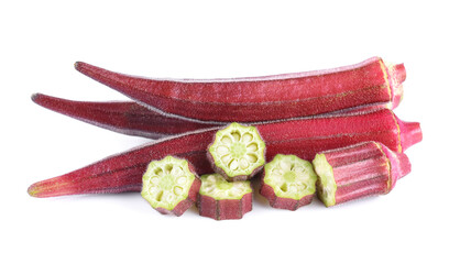red okra isolated on white background