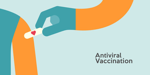 Vaccination. Vector illustration. Simple, fun, background pictures about vaccine action, immunity, health. - obrazy, fototapety, plakaty