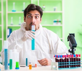 Chemist working in the lab on new experiment