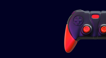 Gamer background with joystick. 3d rendering