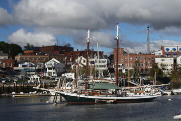 Boats in the harbor at Camden, Maine