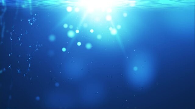 深海のような海中水中の泡のパーティクルの動画　キラキラ　ゆっくり　漂う