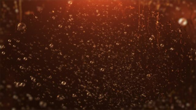 炭酸のような泡のパーティクルの動画、水中海中　ソフトドリンク　炭酸水　清涼感　夏