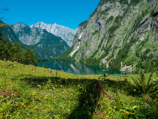 Der Obersee, Berchtesgaden, Bayern, an einem sonnigen Sommertag