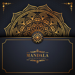 Luxury mandala background with golden arabesque pattern Arabic Islamic east style. Decorative mandala for print, poster, cover, brochure, flyer, banner, and your desired ideas. Mandala for Henna.