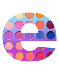 Fototapeta premium Alphabet letter e, with colorful circles background