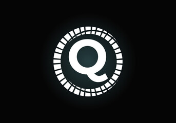 Initial Q monogram letter alphabet in an abstract sunburst circle. Font emblem. Sunburst icon sign symbol. Modern vector logo design for business and company identity.