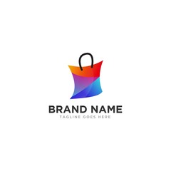 Shopping bag logo design for online shop.