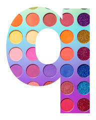 Alphabet letter q, with colorful circles background