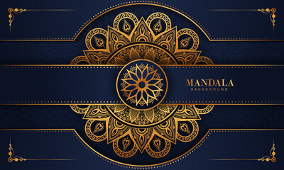 Luxury mandala background with golden arabesque pattern Arabic Islamic east style. Decorative mandala for print, poster, cover, brochure, flyer, banner, and your desired ideas. Mandala for Henna.