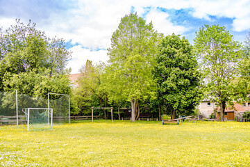 Small empty soccer field