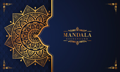 Luxury mandala background with golden arabesque pattern Arabic Islamic east style. Decorative mandala for print, poster, cover, brochure, flyer, banner, and your desired ideas. Mandala for Henna.