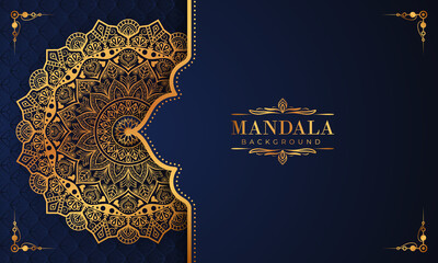 Luxury mandala background with golden arabesque pattern Arabic Islamic east style. Decorative mandala for print, poster, cover, brochure, flyer, banner, and your desired ideas. Mandala for Henna.