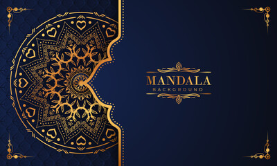 Luxury mandala background with golden arabesque pattern Arabic Islamic east style. Decorative mandala for print, poster, cover, brochure, flyer, banner, and your desired ideas. Mandala for Henna.