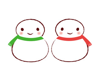 手描き風の雪だるま