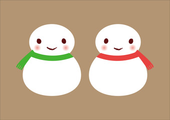 手描き風の雪だるま